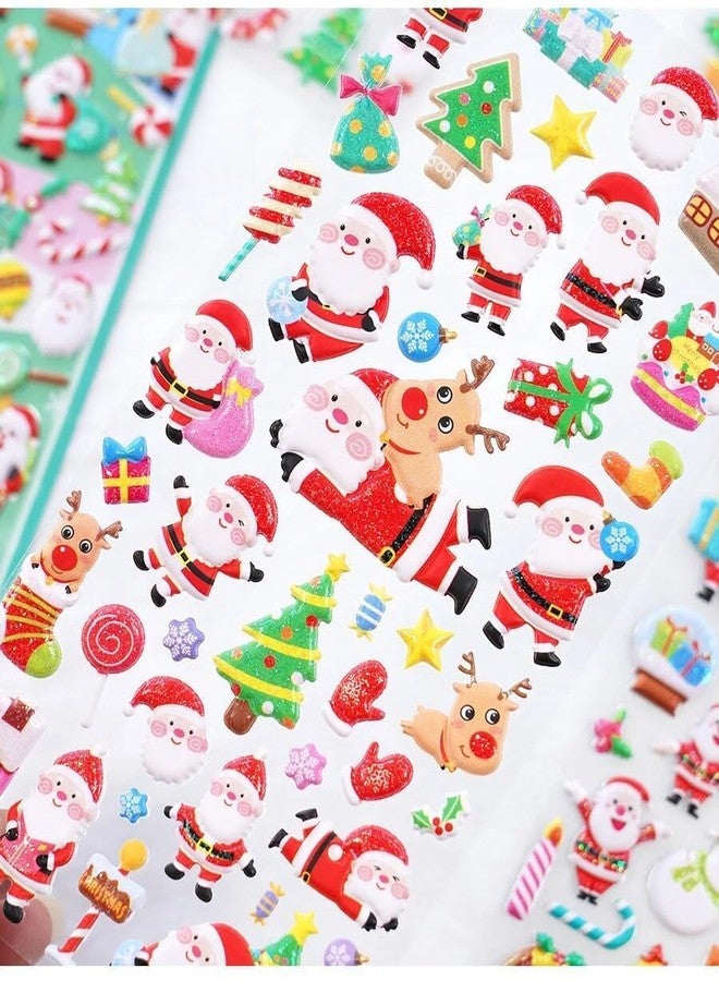 DHAVAL Christmas Kawaii 3D Puffy Stickers Set - 4 Sheets Cute Santa, Reindeer, Snowman & Xmas Tree Stickers | DIY Scrapbooking, Journals, Gift Wrapping & Holiday Crafts for Kids & Adults - Image 2